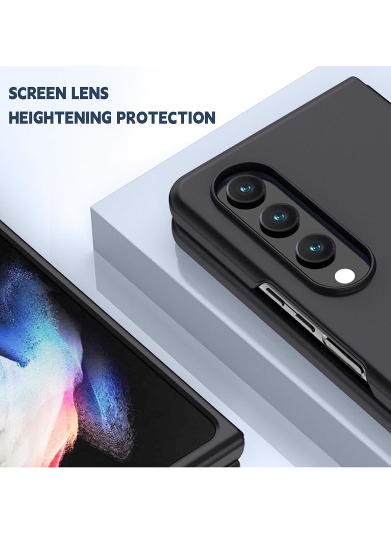 AROAQ Compatible for Galaxy Z Fold 4 Solid Color PC Phone Case Camera with Built-in Metal Protection Ring for Shock and Scratch Resistant - Image 5