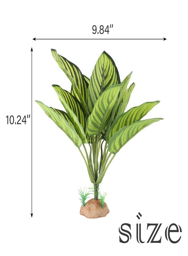IBWell Reptile Terrarium Plants - Tortoise Habitat Accessories, Artificial Spider Plant for Gecko, Ball Python - Calathea Makoyana A - Image 2