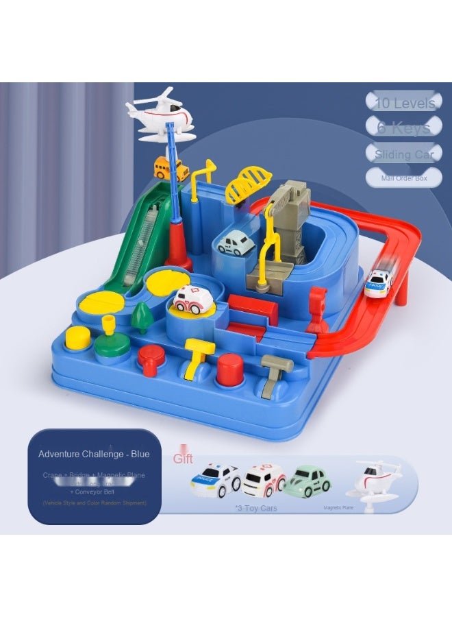 Children's Electric Track Car Adventure Set - Interactive Train Track and Parking Garage Toy for Kids 