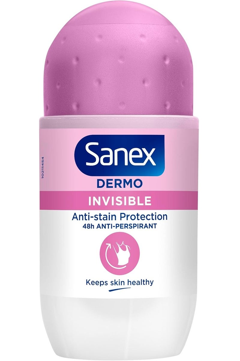 Sanex Dermo Invisible Anti-Perspirant Deodorant Roll-On, 50ml - Image 1