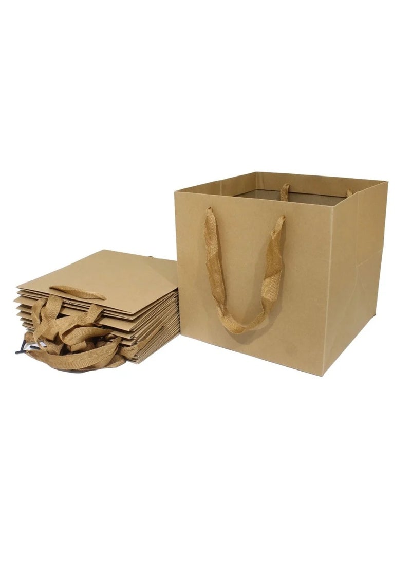 PRIMA 6 Piece Square Gift Bag Set 25x25x25 Cm Brown  - Image 1