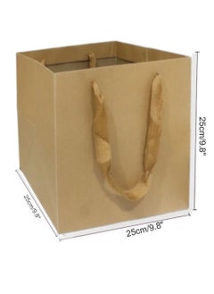 بريما طقم أكياس هدايا مربعة بني مكون من 6 قطعة 25x25x25 سم  - Image 2