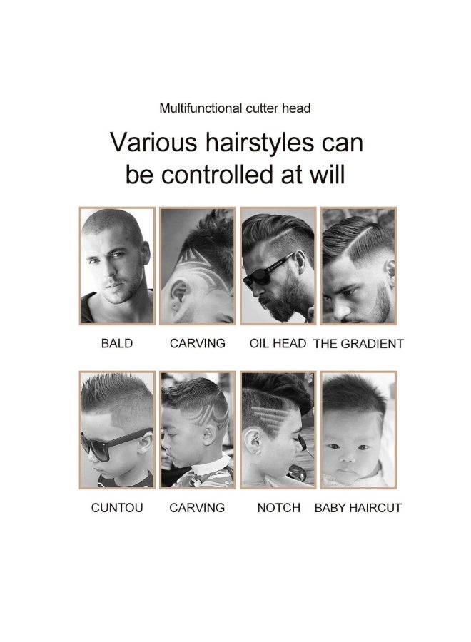 vintage Hair Trimming Vintage T9 Electric Hair Cutting Machine Hair Clipper Professional Men Shaver Rechargeable Barber Trimmer for Men Dragon Buddha Mini is Easy to use (Color : Gold) - Image 4