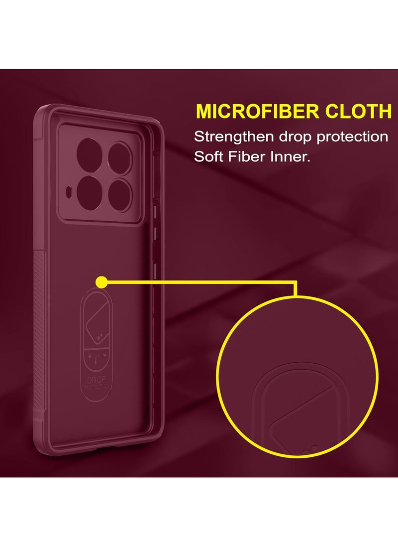 ماركة غير محددة - جراب خلفي من السيليكون عالي الحماية متوافق مع هاتف Infinix Note 40 Magic Shield مقاوم للصدمات مع حماية للكاميرا (أحمر خمري) - Image 1
