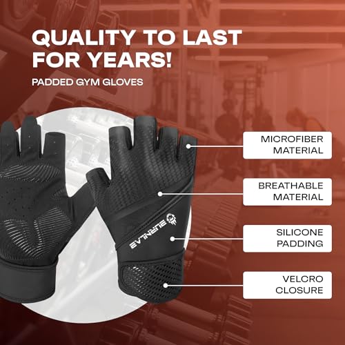 BURNLAB Flex Wirst Support Gym Gloves for Men and Women - Ideal for Weightlifting, Cycling, Crossfit, Offers Good Grip and Soft Padding (Black, M) - Image 4