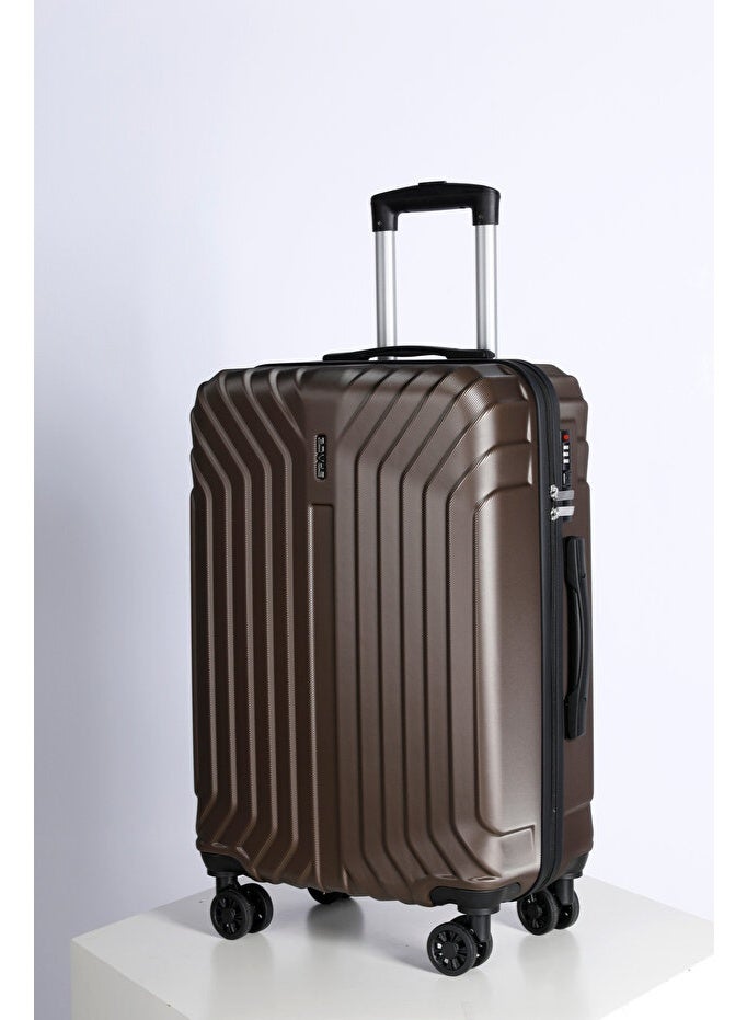 Space Luggage Set, ABS Material including Carry On Cabin Sizes, 20/24/28 Inches, Coffee - Image 2