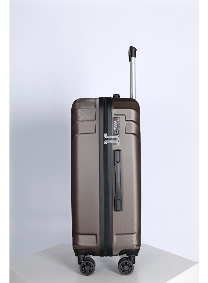 Space Luggage Set, ABS Material including Carry On Cabin Sizes, 20/24/28 Inches, Coffee - Image 3
