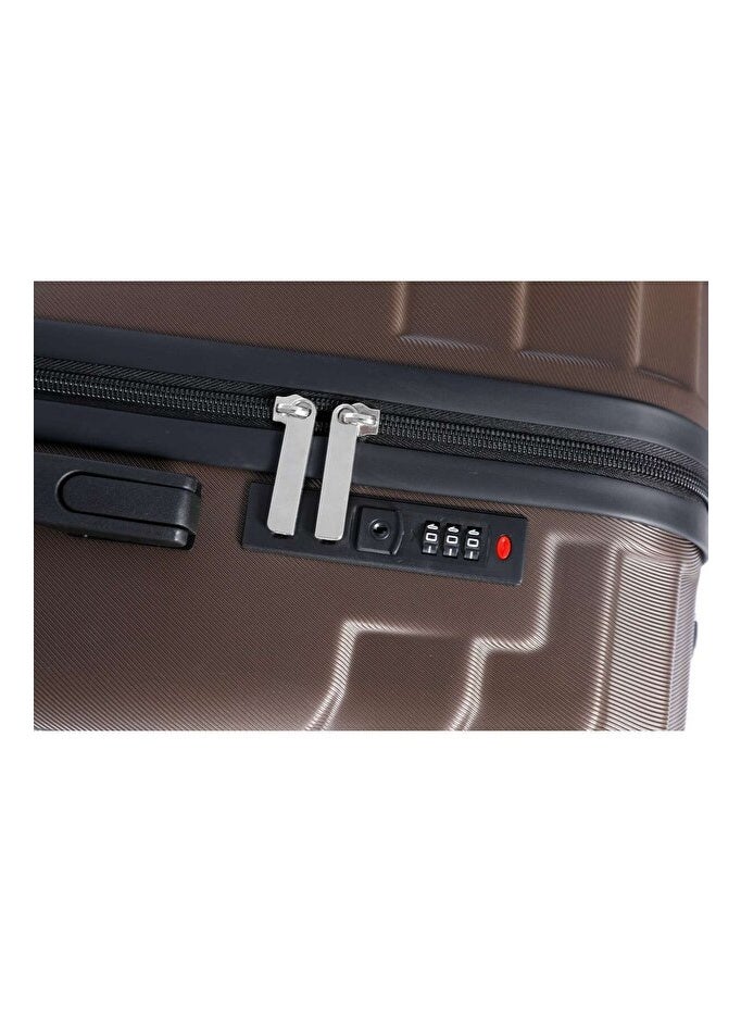 Space Luggage Set, ABS Material including Carry On Cabin Sizes, 20/24/28 Inches, Coffee - Image 4