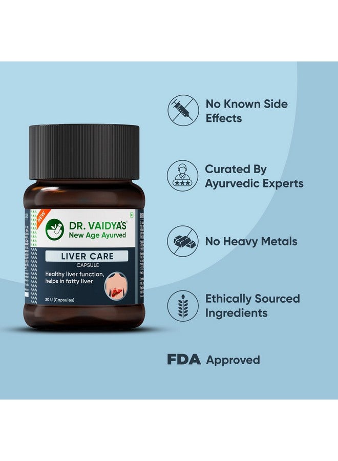 DR. VAIDYA'S Dr Vaidya’s Liver Care Capsules | Liver Detox | Bhringraj, Wheatgrass Juice, Ginseng | FDA Approved | Safe for long term use | 30 Capsules (Pack of 3)  - Image 5