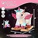 Glow Guards Light Up Musical Unicorn Baby Rocking Horse Set of 2 with Safety Belt White Unicorn Rocker Baby Rocking Chair Ride on Unicorn for Toddlers 13 - Image 4