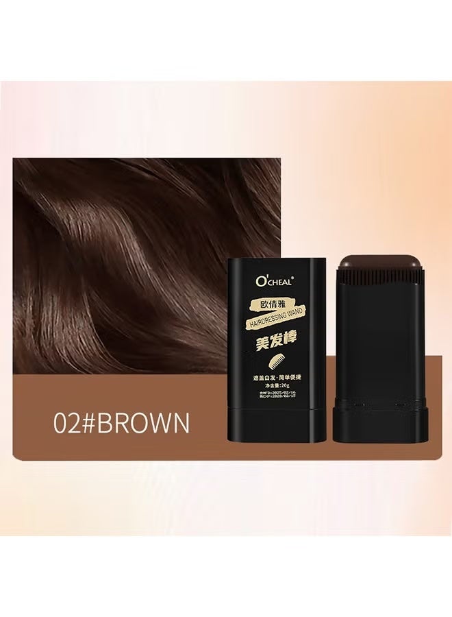 OCHEAL O'CHEAL Hair Dye Comb for Grey Coverage - Waterproof, Sweat-proof, Natural Plant Ingredients, Quick Touch-Ups - #02 Brown - Image 2