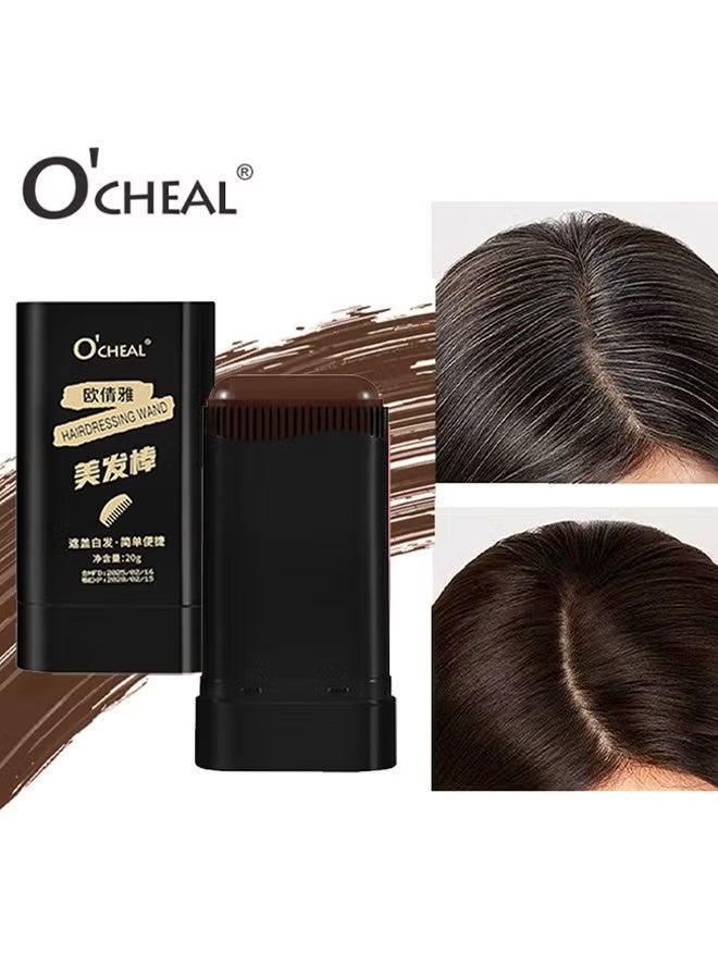 OCHEAL O'CHEAL Hair Dye Comb for Grey Coverage - Waterproof, Sweat-proof, Natural Plant Ingredients, Quick Touch-Ups - #02 Brown - Image 1