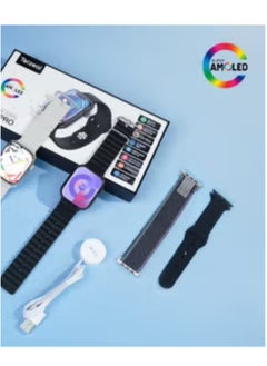 Telzeal S10 Pro AMOLED Display Smart Watch with 3 Pair Strap With Wireless Charger Black  - Image 2