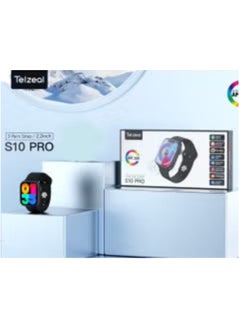 Telzeal S10 Pro AMOLED Display Smart Watch with 3 Pair Strap With Wireless Charger Black  - Image 3