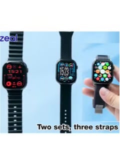 Telzeal S10 Pro AMOLED Display Smart Watch with 3 Pair Strap With Wireless Charger Black  - Image 4