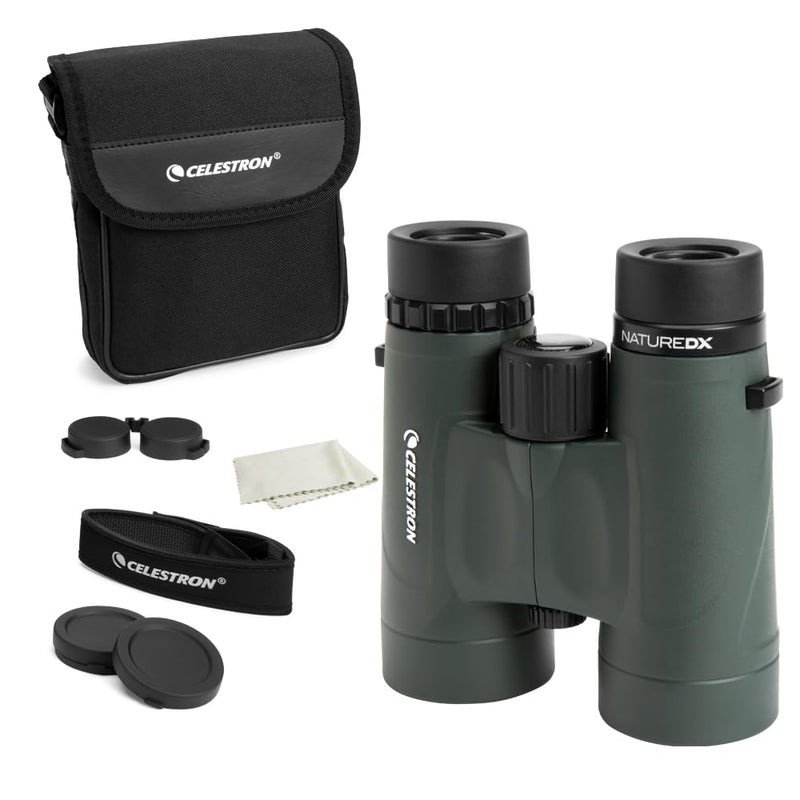 سلسترون منظار سيليسترون 71332 Nature DX 8x42 مم مع عدسات متعددة الطبقات، زجاج BaK-4 وحقيبة حمل، أخضر - Image 1