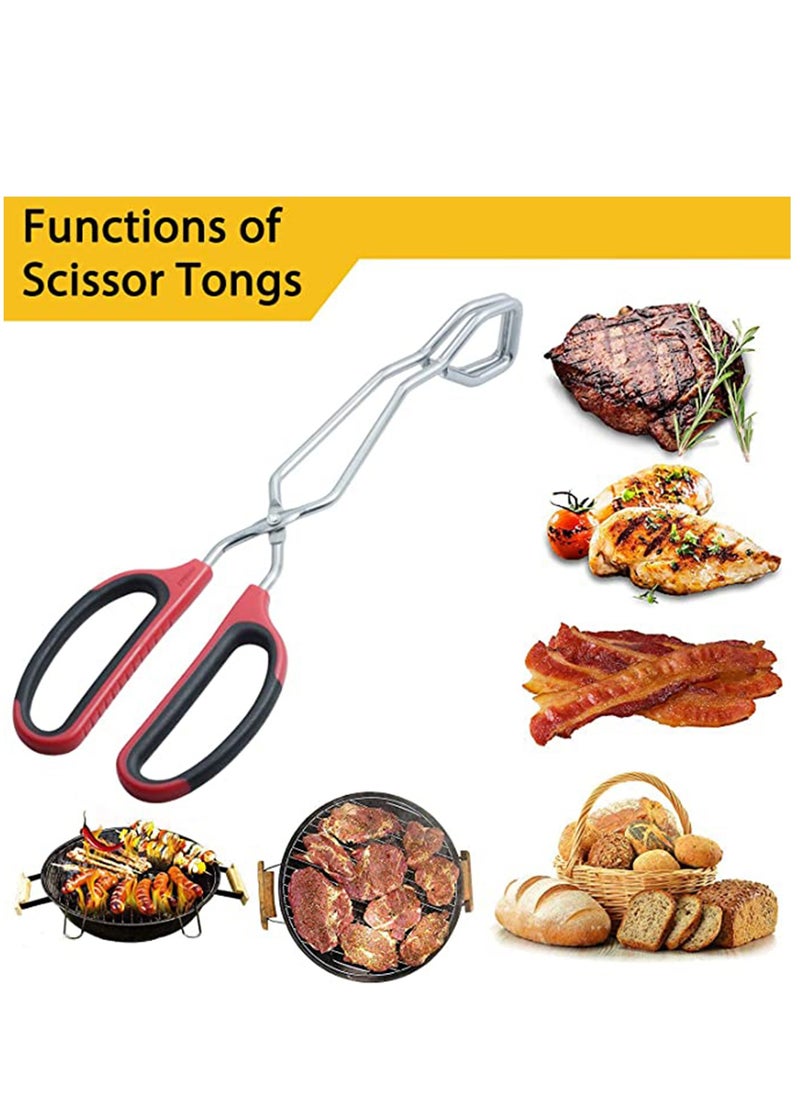 Excefore - 3 Pack Scissor Tongs, Grilling Tongs, Kitchen Tongs, Cooking Baking Bread Food Tong Barbecue Grilling Tongs for Flipping Food Tool - Image 1