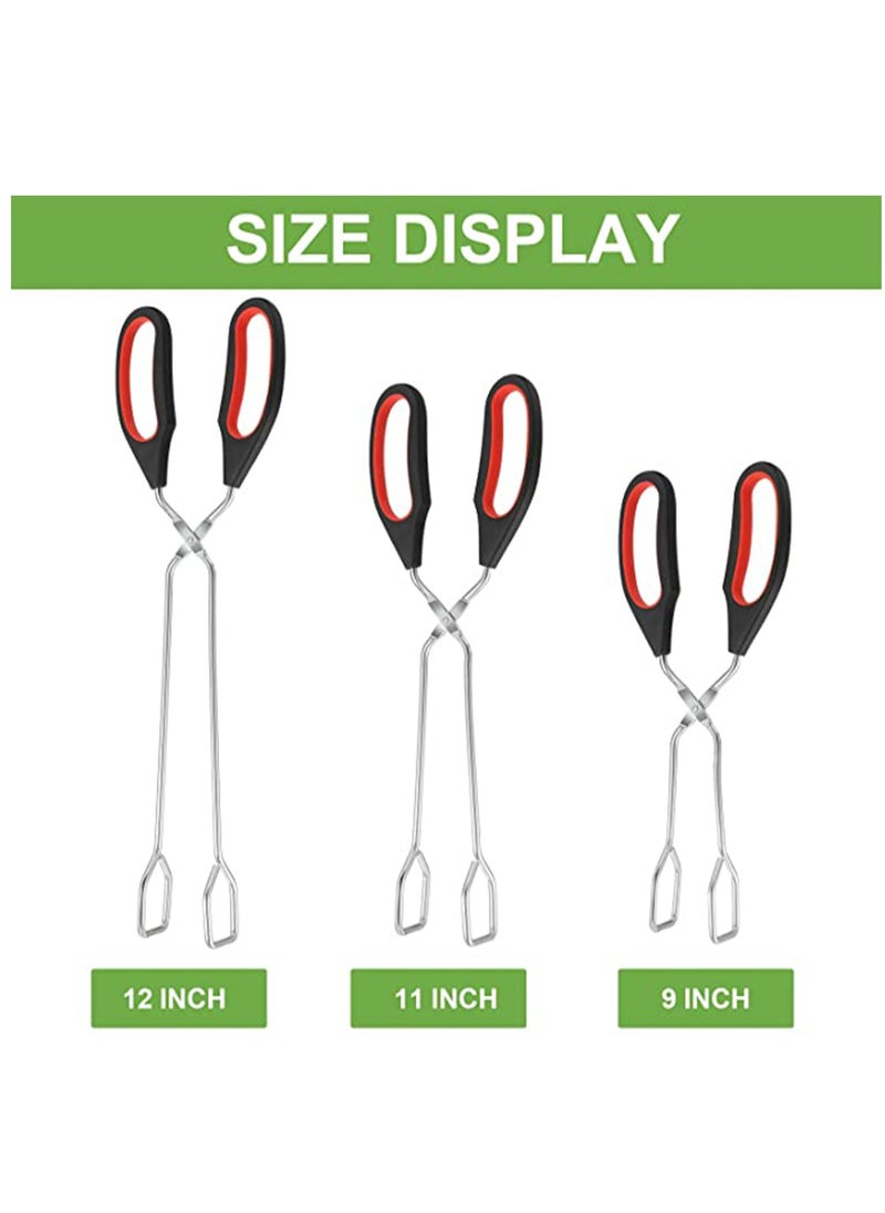 Excefore - 3 Pack Scissor Tongs, Grilling Tongs, Kitchen Tongs, Cooking Baking Bread Food Tong Barbecue Grilling Tongs for Flipping Food Tool - Image 1