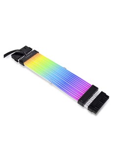 Lian Li Strimer Plus V2 24 Pin Addressable RGB Power Extension Cable Strimer L Connect 3.0 Controller Included for Motherboard Connector Black