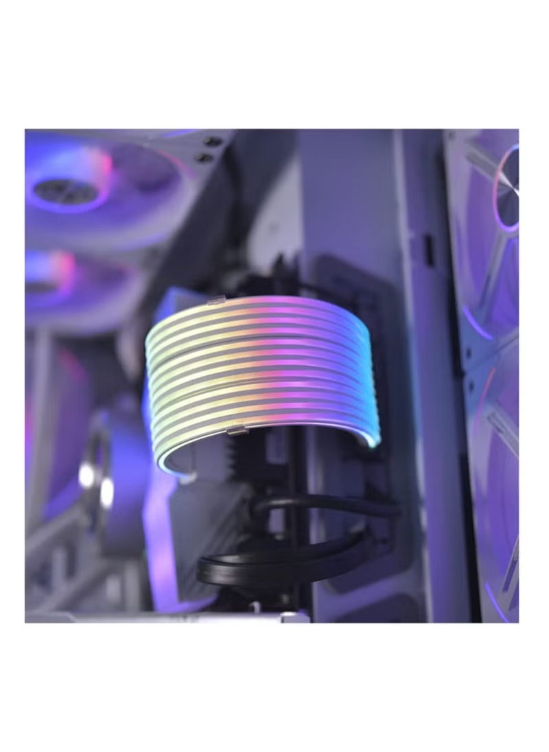 LIAN LI - Lian Li Strimer Plus V2 24 Pin Addressable RGB Power Extension Cable Strimer L Connect 3.0 Controller Included for Motherboard Connector Black - Image 1