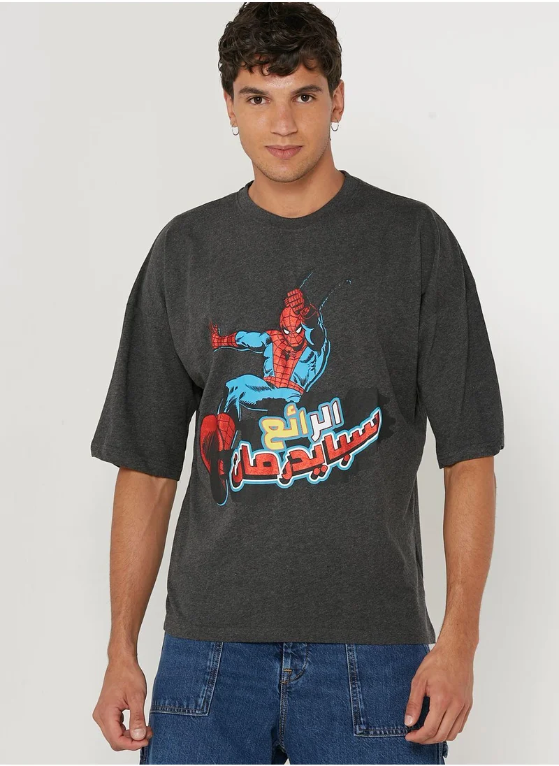 Urban Haul Spider Man Oversized Crew Neck T-Shirt