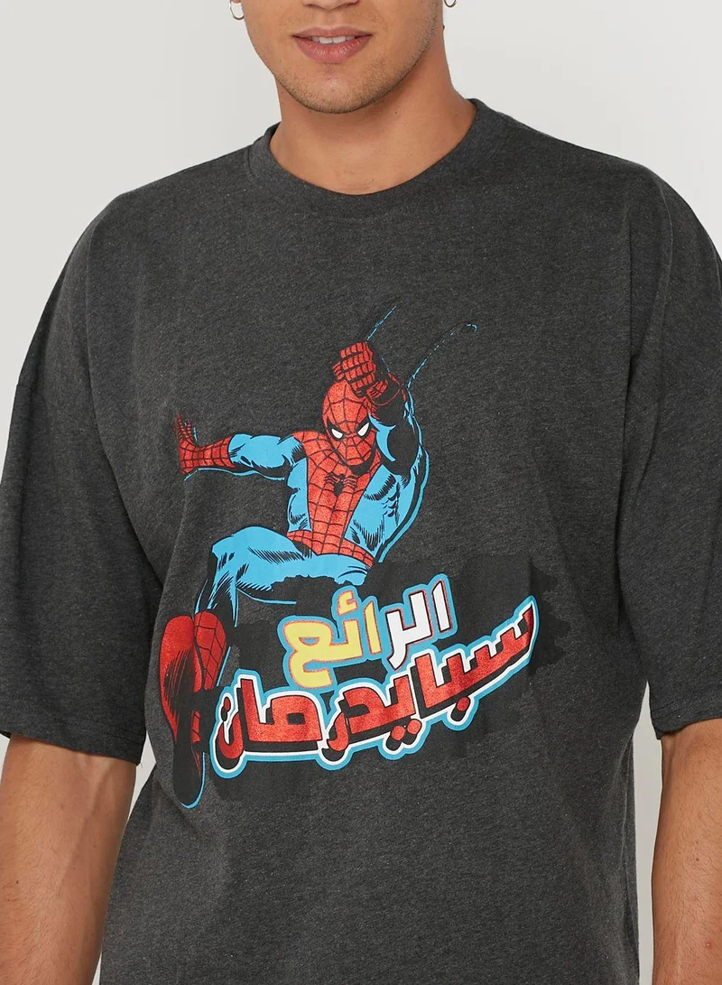 Urban Haul Spider Man Oversized Crew Neck T-Shirt