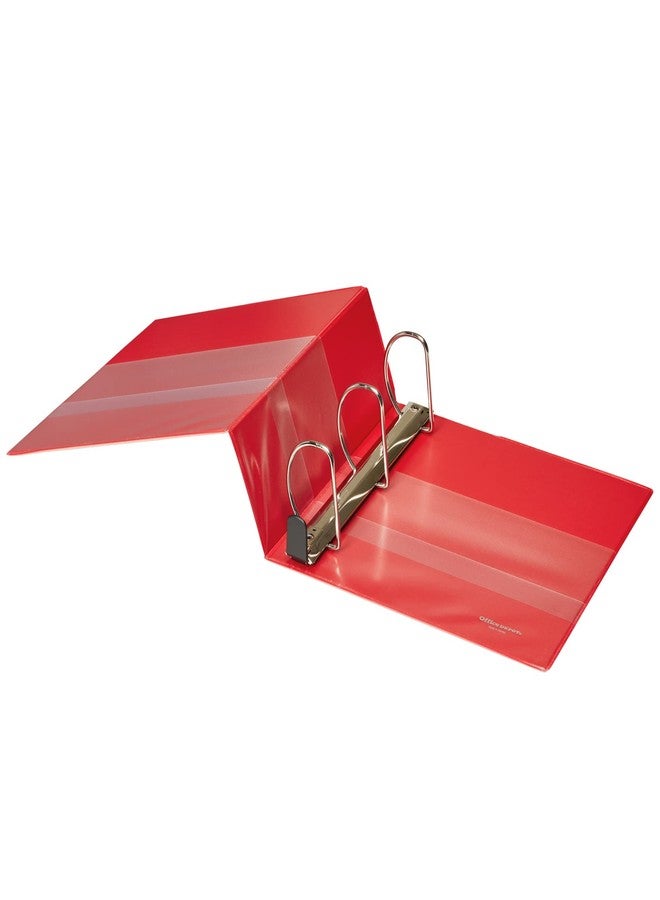 أوفيس ديبوت مجلد عرض حلقات D شديد التحمل وسهل الفتح من ماركة Office Depot®، حلقات 4 بوصات، 54% مواد معاد تدويرها، أحمر - Image 5