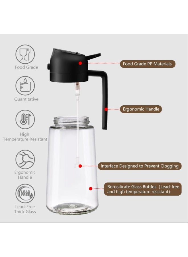 Lynacz Original 2-in-1 Oil Sprayer & Dispenser Bottle Premium Glass Design with Precision Nozzle for Healthy Cooking, Air Frying, BBQ & Salad Dressing - Image 2