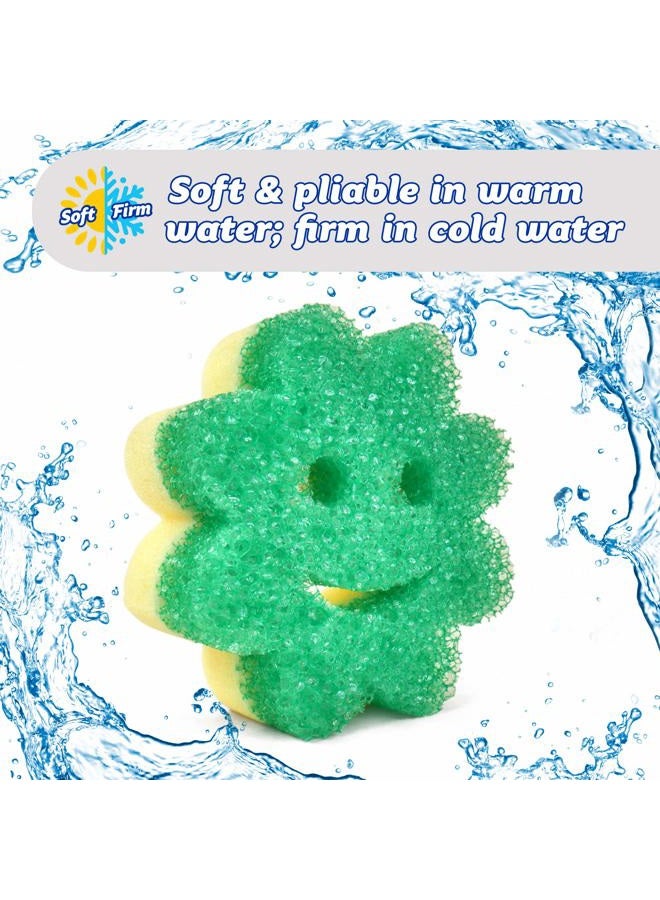 Scrub Daddy Sponge Set - Scrub Mommy Power Flower Dual- Sided Sponge and Scrubber - Non Scratch Sponge for Dishes and Home, Odor Resistant, Firm in Cold Water Soft in Warm, Multi-Surface 3 ct - Image 4