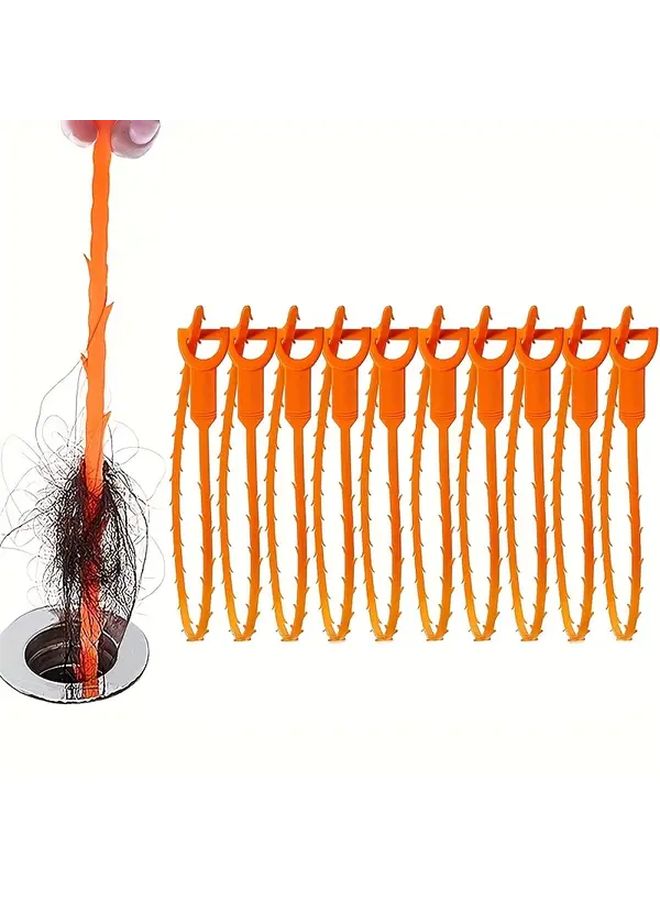 10Pcs Durable Plastic Drain Snake Kit Instant Clog Remover for Shower Sink Bathtub - Image 2