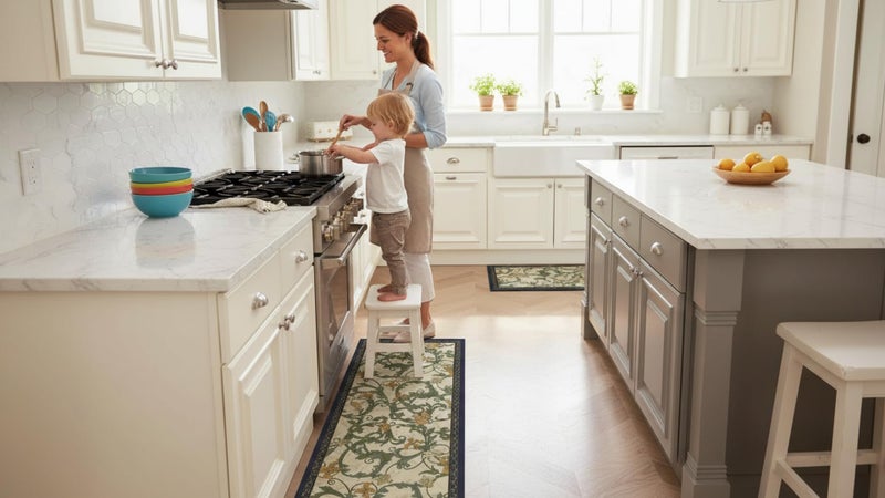 Dravizon Anti-Skid Kitchen Runner Mat for Floor – Waterproof, Oil Resistant Long Floor Rug for Kitchen, Sink & Hallway Soft Cushioned Standing Mat with Elegant Design, Easy Clean Non-Slip Carpet - Image 3