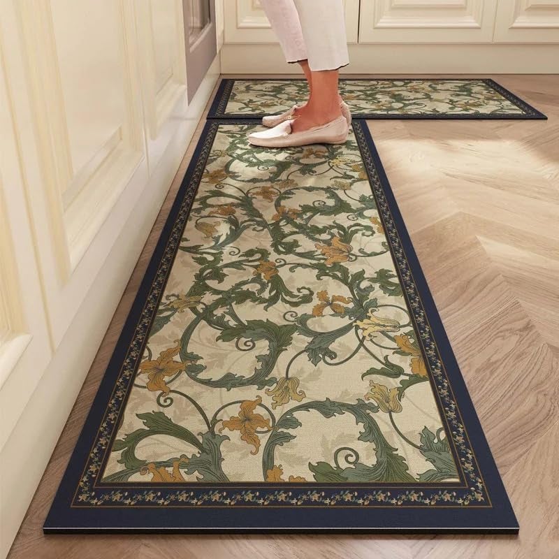 Dravizon Anti-Skid Kitchen Runner Mat for Floor – Waterproof, Oil Resistant Long Floor Rug for Kitchen, Sink & Hallway Soft Cushioned Standing Mat with Elegant Design, Easy Clean Non-Slip Carpet - Image 1