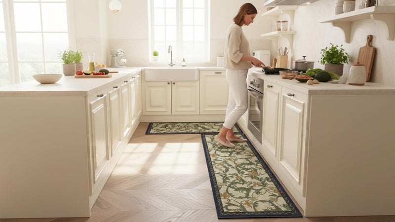 Dravizon Anti-Skid Kitchen Runner Mat for Floor – Waterproof, Oil Resistant Long Floor Rug for Kitchen, Sink & Hallway Soft Cushioned Standing Mat with Elegant Design, Easy Clean Non-Slip Carpet - Image 4