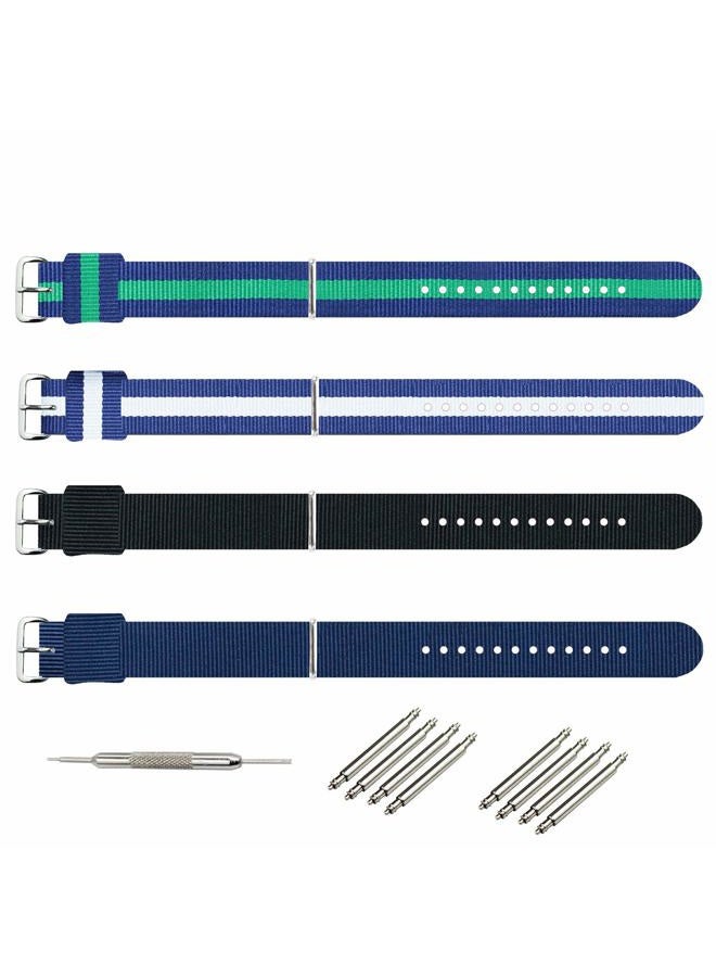 KHZBS HKZBS Canvas nylon strap accessories are For various brand watch straps, men's, women's and children's wristbands Watch band 10mm12mm13mm14mm15mm16mm17mm18mm19mm20mm22mm (Style 3 silver buckle, 10mm) - Image 1
