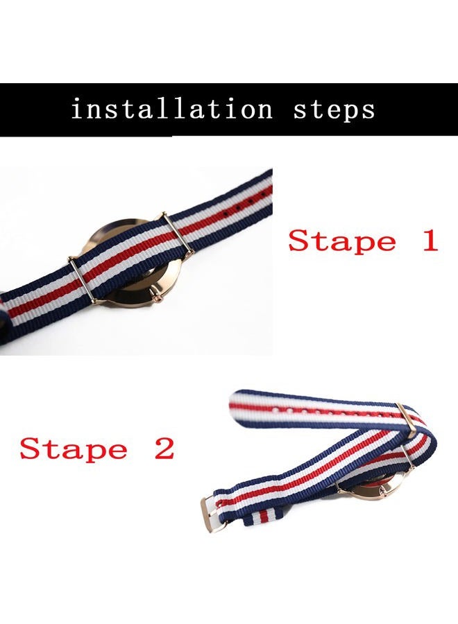 KHZBS HKZBS Canvas nylon strap accessories are For various brand watch straps, men's, women's and children's wristbands Watch band 10mm12mm13mm14mm15mm16mm17mm18mm19mm20mm22mm (Style 3 silver buckle, 10mm) - Image 4