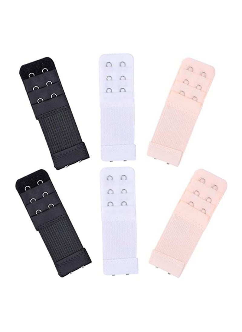 Captaintech 6 Pieces Bra Extender Women Bra Extension strap Brassiere Extender Hook Soft Comfortable Elastic Bra Extension Band Strap 3 Hook 2 Row  - Image 1