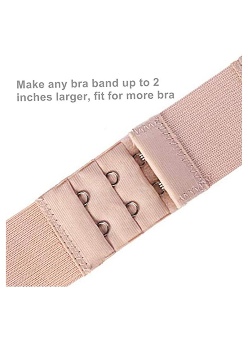 Captaintech 6 Pieces Bra Extender Women Bra Extension strap Brassiere Extender Hook Soft Comfortable Elastic Bra Extension Band Strap 3 Hook 2 Row  - Image 4