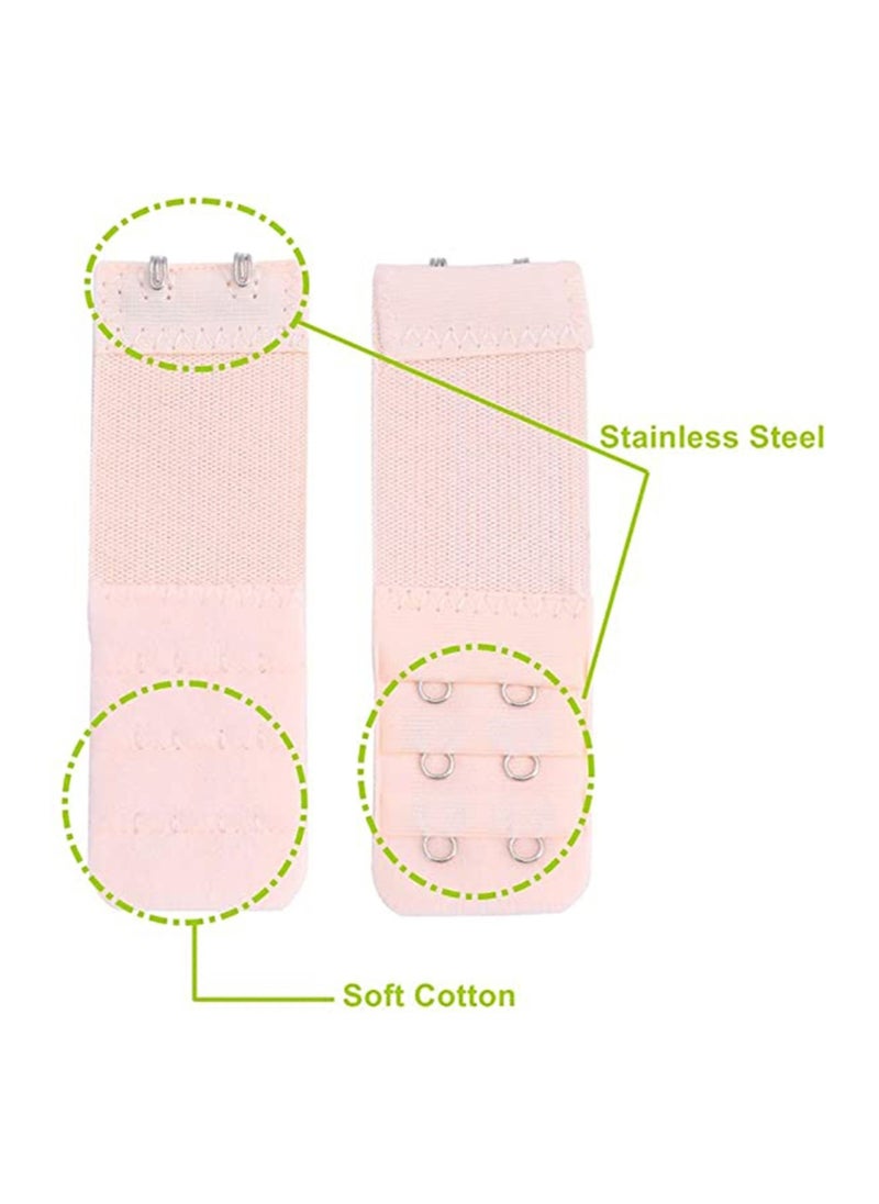 Captaintech 6 Pieces Bra Extender Women Bra Extension strap Brassiere Extender Hook Soft Comfortable Elastic Bra Extension Band Strap 3 Hook 2 Row  - Image 3