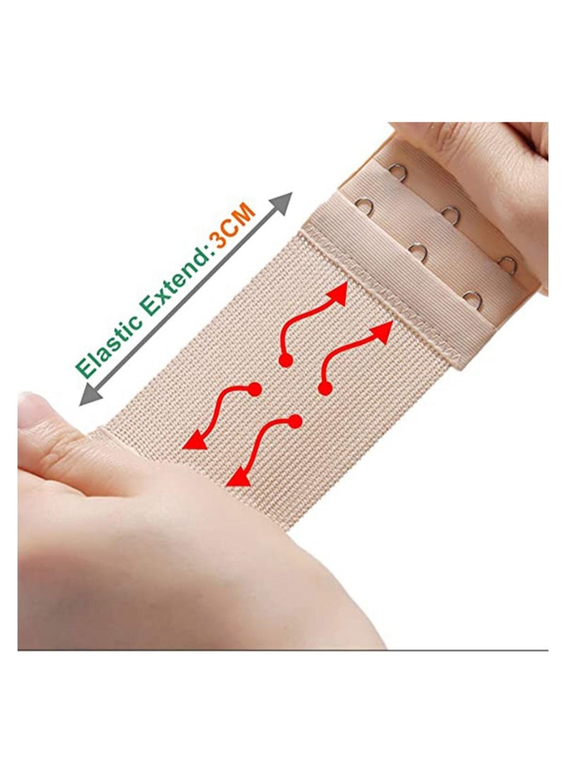 Captaintech 6 Pieces Bra Extender Women Bra Extension strap Brassiere Extender Hook Soft Comfortable Elastic Bra Extension Band Strap 3 Hook 2 Row  - Image 2