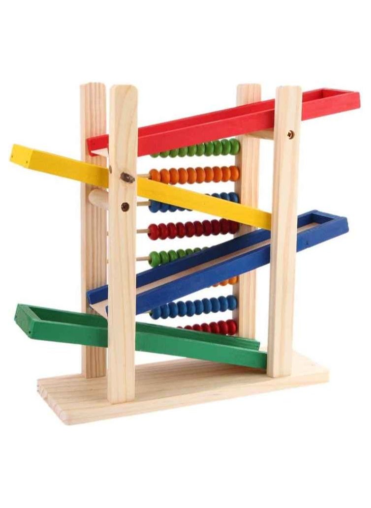 TOY GARDEN Montessori Car Track Toy – Wooden Racing Ramp with 4 Cars & Abacus | Fun & Educational Play for Toddlers 3-5 | Fine Motor & Math Skills  - Image 4