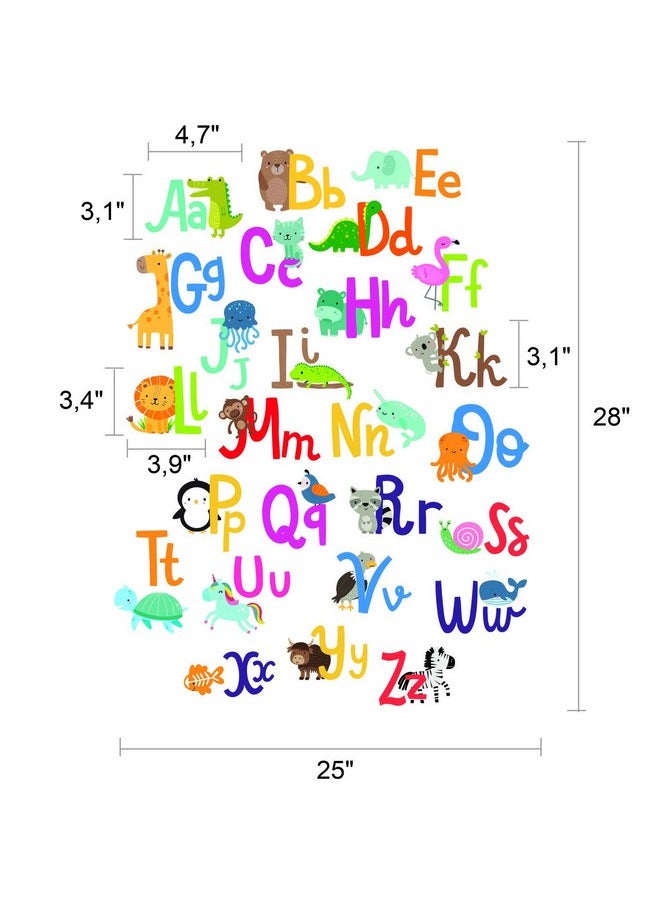 DesignStickers - Alphabet Wall Decals for Kids Rooms - ABC Toddler Boy and Girl Playroom Décor Animal Stickers - Wall Decals for Kids Rooms - Image 1