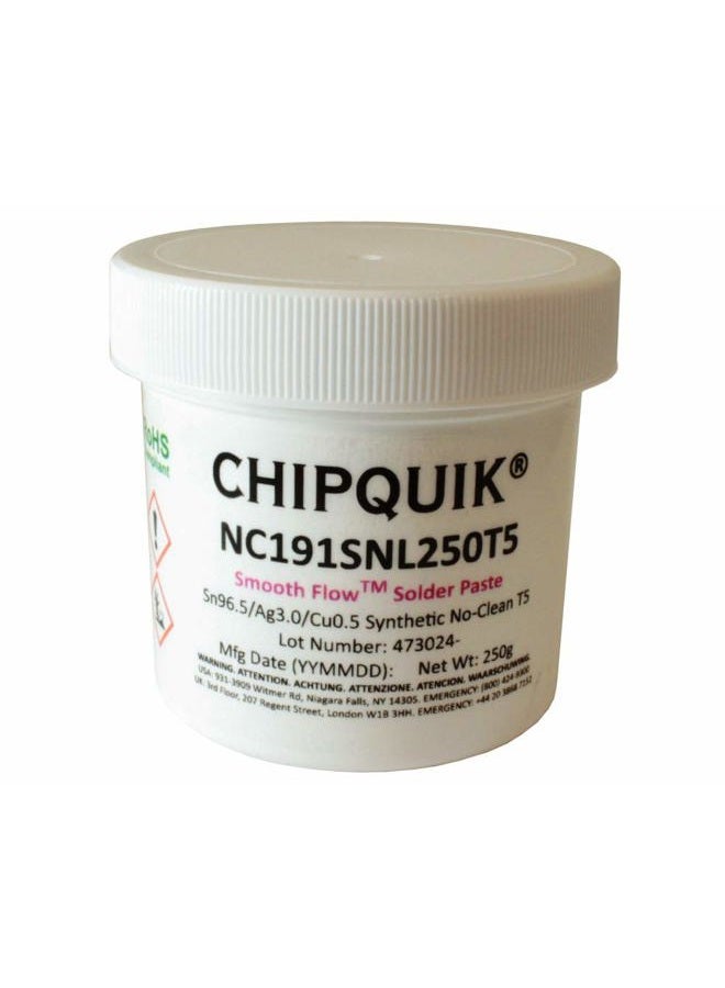 Chip Quik Smooth Flow Lead-Free Solder Paste SAC305 T5 250g Jar - Image 1