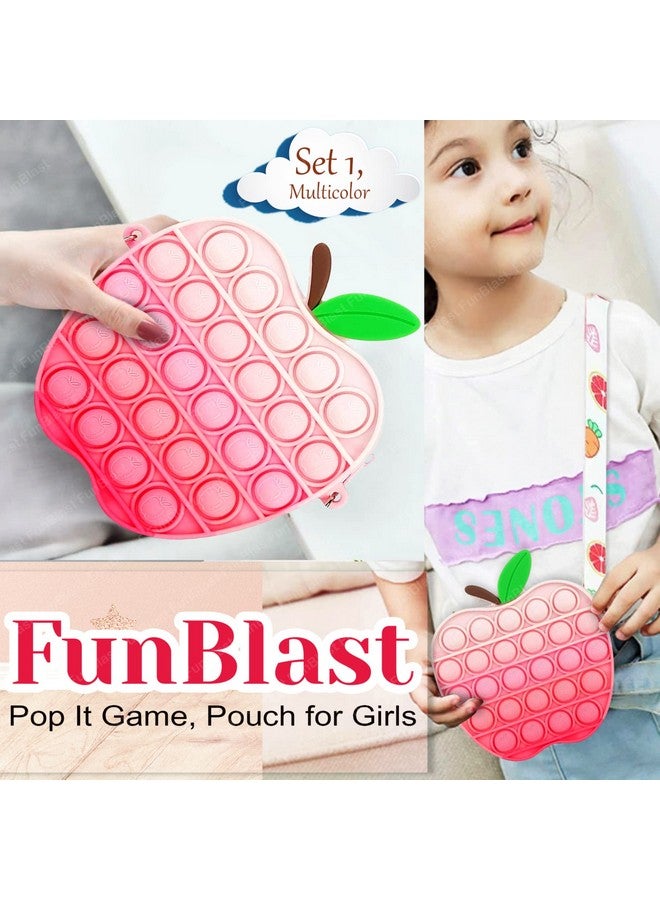 FunBlast FunBlast Pop It Sling Bag -Apple Shape Pop It Cross Body Bag for Kids, Pop It Purse for Girls, Birthday Gift for Girls, Toys for Girls, Pop It Game, Pouch for Girls (Set 1, Multicolor) - Image 4