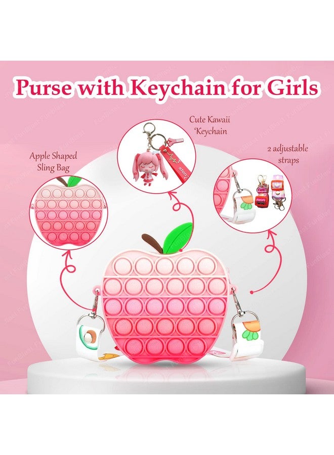 FunBlast FunBlast Pop It Sling Bag -Apple Shape Pop It Cross Body Bag for Kids, Pop It Purse for Girls, Birthday Gift for Girls, Toys for Girls, Pop It Game, Pouch for Girls (Set 1, Multicolor) - Image 5