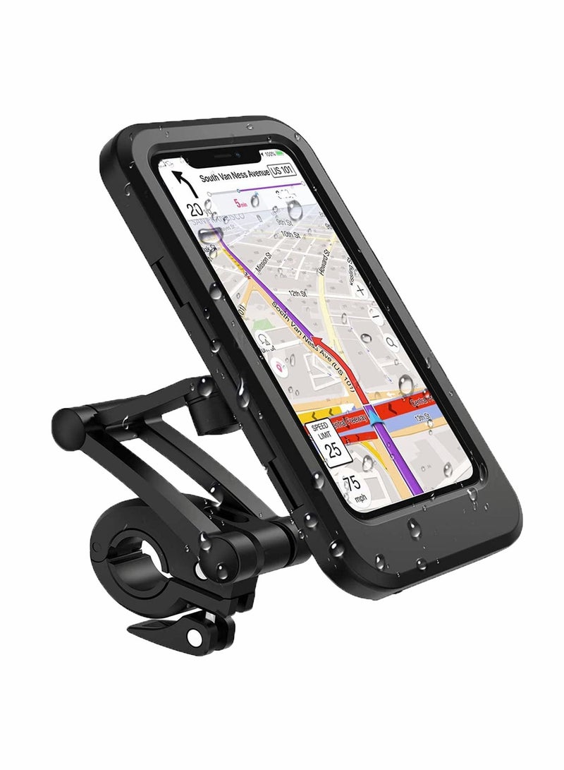 Y&D Bike Phone Mount, 360° Adjustable Universal Waterproof Motorcycle Mount Holder with TPU Touch-Screen Extensible  - Image 1