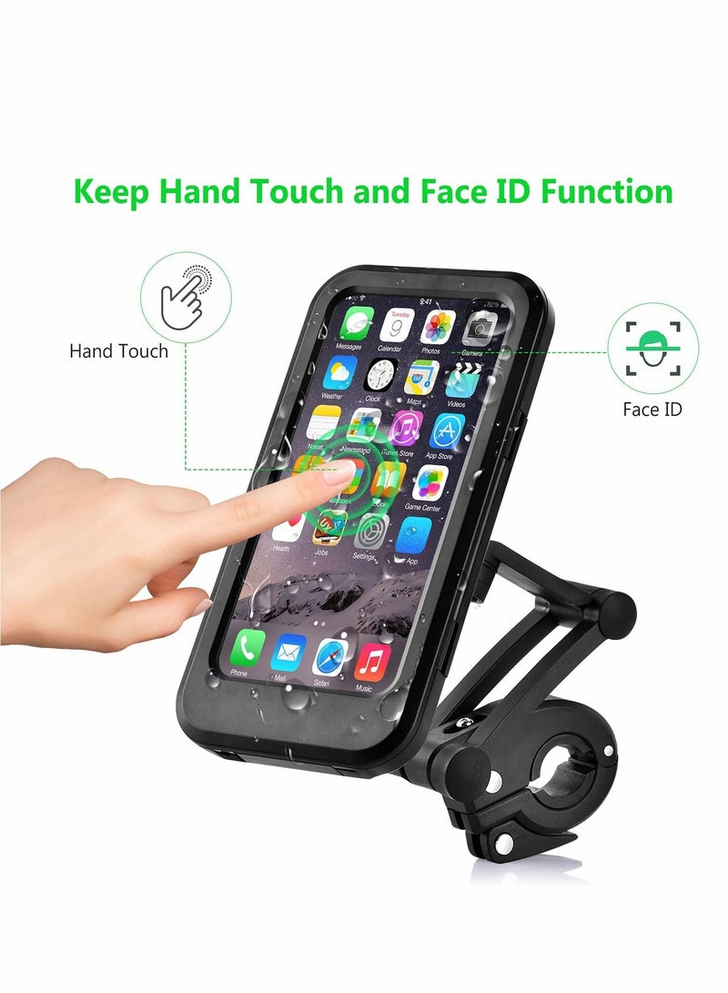 Y&D Bike Phone Mount, 360° Adjustable Universal Waterproof Motorcycle Mount Holder with TPU Touch-Screen Extensible  - Image 4