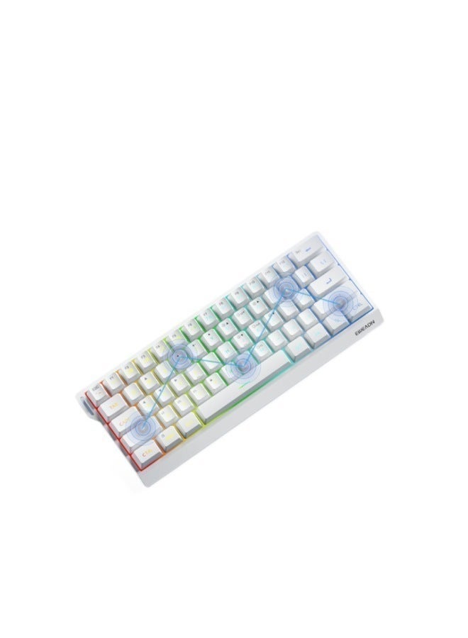 Eweadn F61 white wired keyboard special small portable mechanical feel bluetooth keyboard office keyboard - Image 4