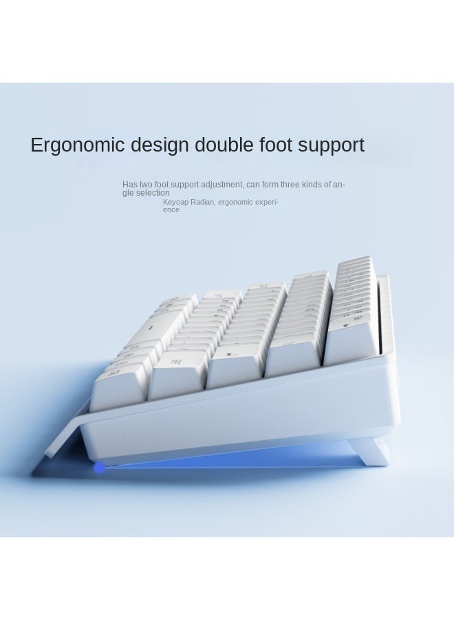 Eweadn F61 white wired keyboard special small portable mechanical feel bluetooth keyboard office keyboard - Image 3