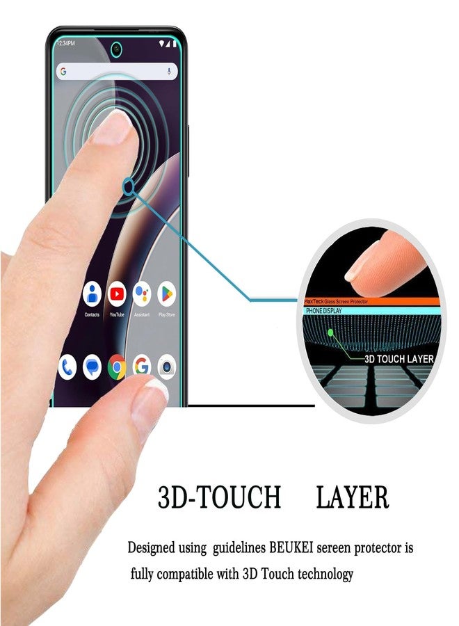 beukei (3 Pack) Designed for BLU BOLD K10 Screen Protector Tempered Glass, 9H Hardness - Image 2