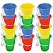 ArtCreativity 6 Inch Mini Plastic Beach Bucket and Shovel Set Pack of 12 Assorted Colors Buckets and White Shovels Summer Beach Toys Practical Gift Party Favor and Prize - Image 3